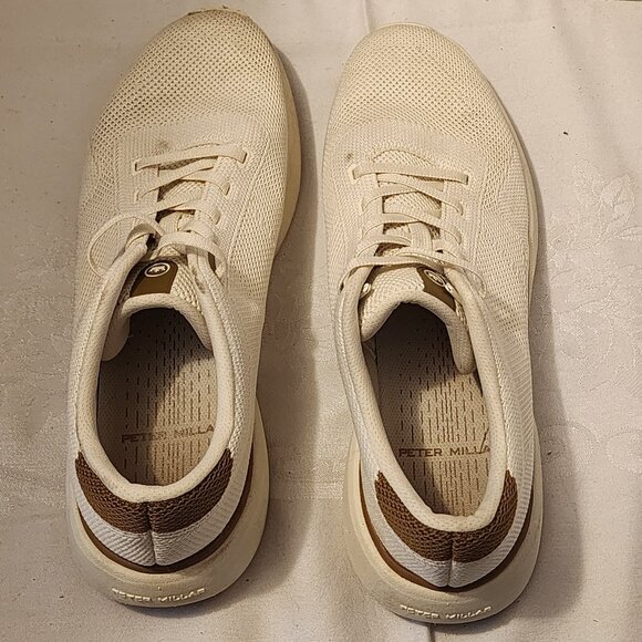 Size 9 Peter Millar Luxury Ivory Knit Upper Athletic Shoes VG Condition! No Box - Picture 4 of 11